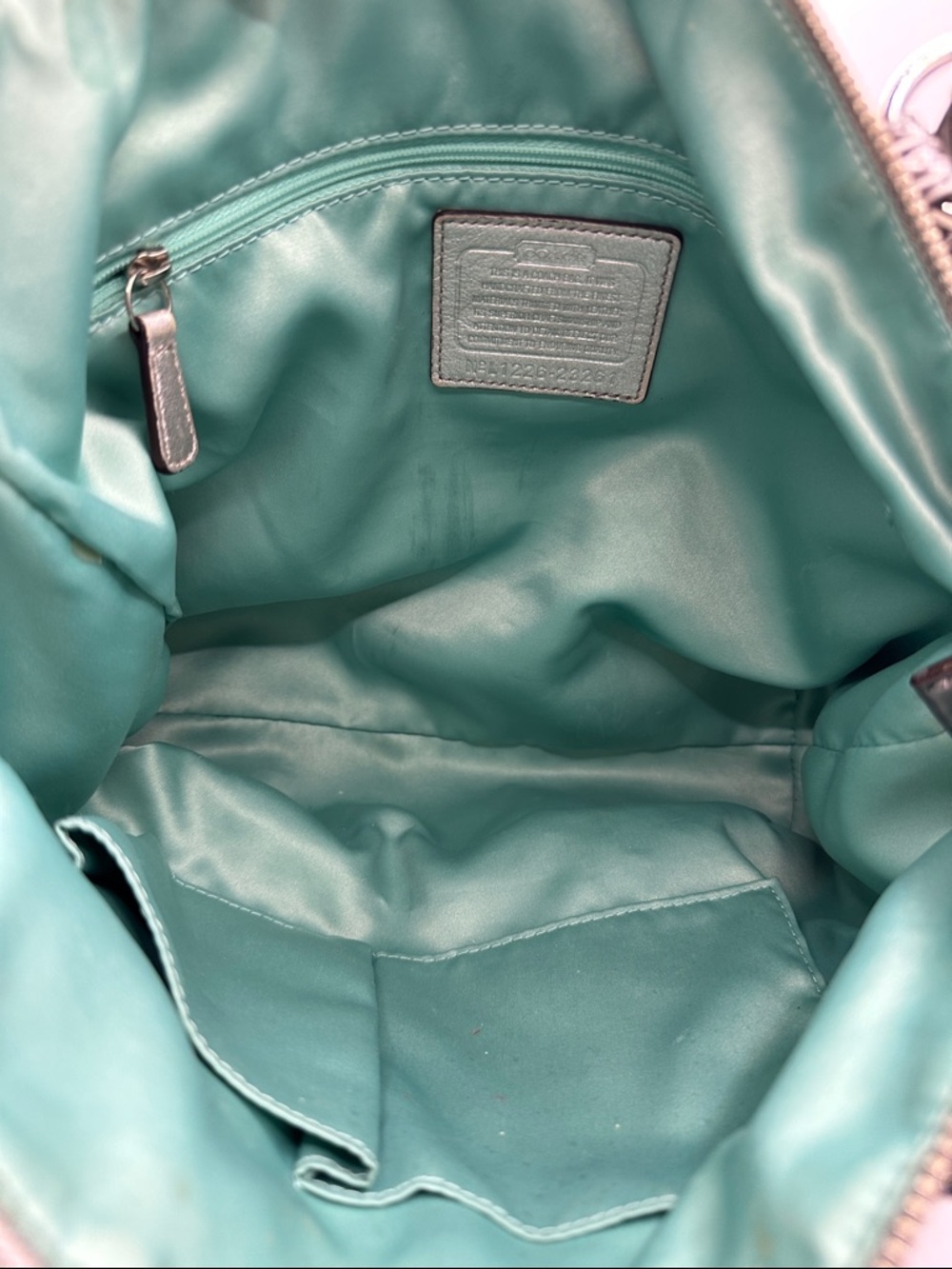 Coach Poppy Hallie Silver Signature Canvas Shoulder Bag - Picture 10 of 12